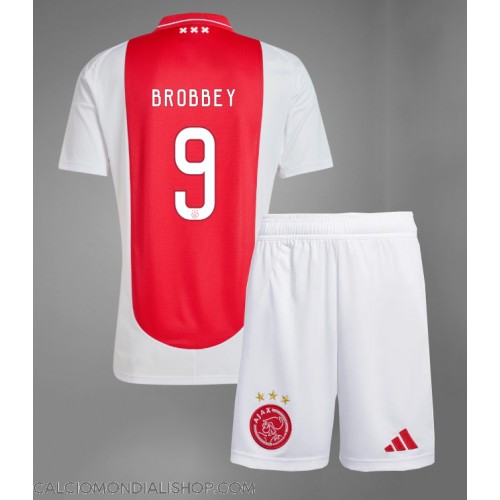 Maglie da calcio Ajax Brian Brobbey #9 Prima Maglia Bambino 2024-25 Manica Corta (+ Pantaloni corti)